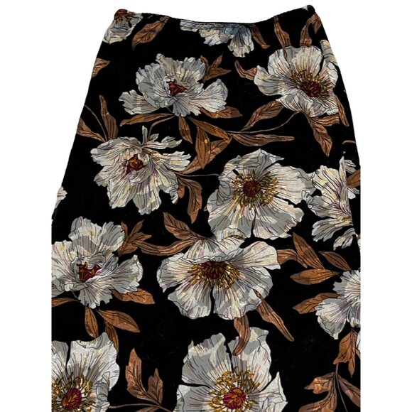Band of the Free NWT Rho Black Floral Slip Skirt Sz Small Black Cream - Picture 12 of 16